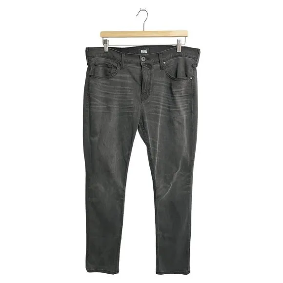 PAIGE Men's Lennox Slim Fit Jeans Gray Size 35