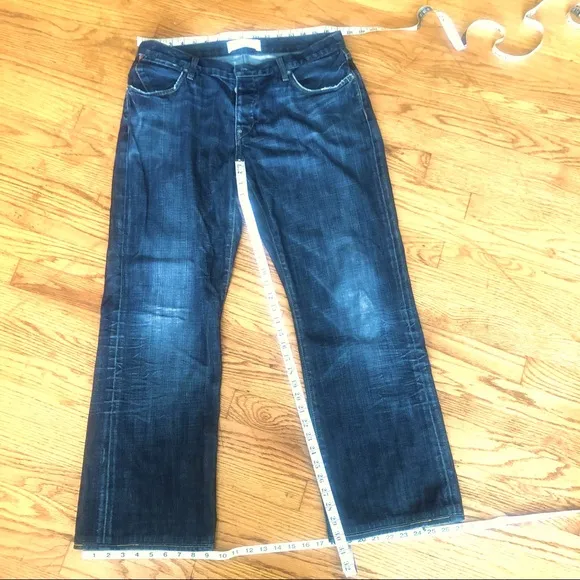 PaperDenim&Cloth Button Fly Dark Wash Relaxed Fit Jeans Size 34