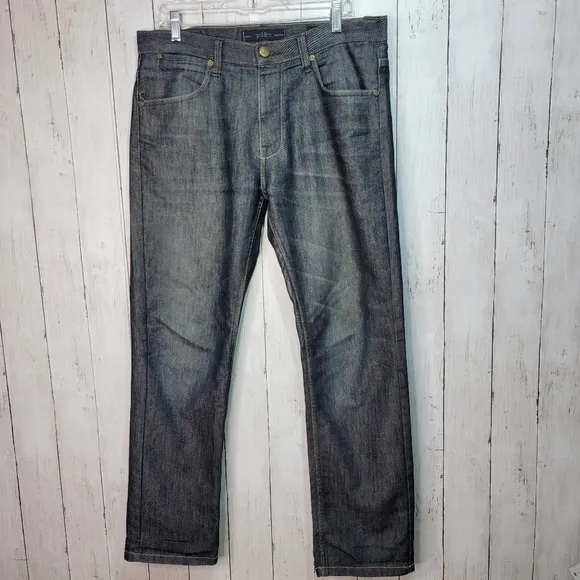 Paper Denim & Cloth PC&D Men's Slim Straight Jeans Size 33 x 30 Dark Wash Blue.