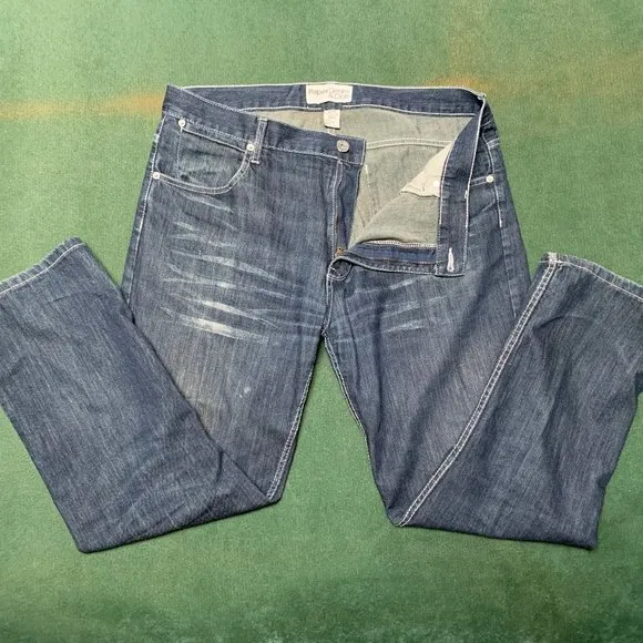 NWOT Paper Denim & Cloth Men’s Jeans Distressed 38W 30L 100% cotton straight leg