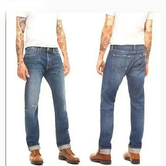 Paper, Denim and Cloth Men's Slim Straight  Premium Denim Jeans 36X30