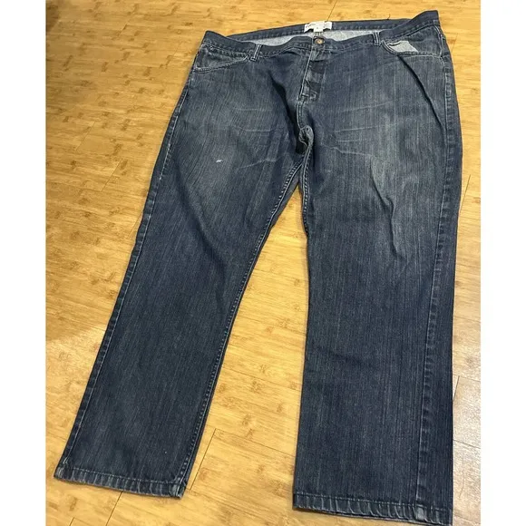 Paper Denim & Cloth Dark Wash Distressed Straight Jeans Men’s 46x32