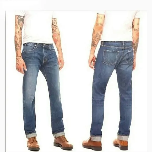 PAPER, Denim and Cloth Men's Slim Straight  Premium Denim Jeans 36X30