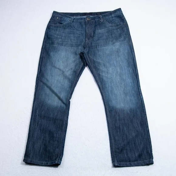 Paper Denim & Cloth Jeans Mens 40x30 Straight Fit Dark Blue Wash Denim
