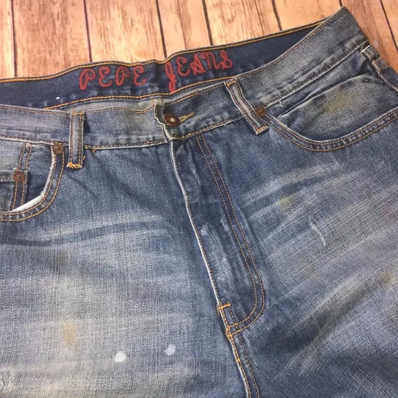Pepe Men’s Jeans; distressed and “dirty”