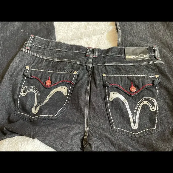 Vintage Y2K Pepe Jeans Classic London Straight Leg Blue Denim Size 42