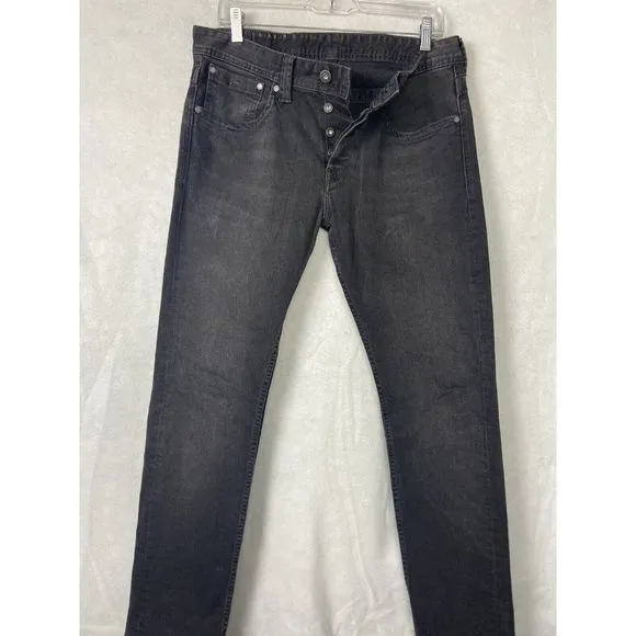PEPE JEANS  MEN'S BLACK DENIM JEANS BUTTON FLY SIZE 31 X 32