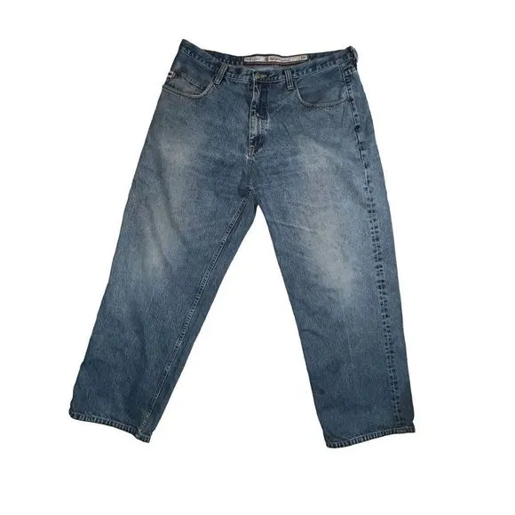 PEPE LONDON BLUE JEANS BAGGY WIDE LEG MEN SIZE 42X33 HOT RARE VTG