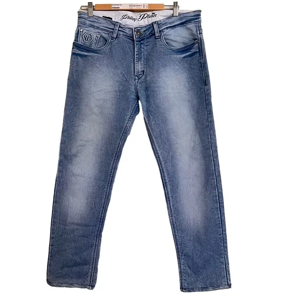 Philipp Plein Light Blue Wash Skinny Leg Jeans