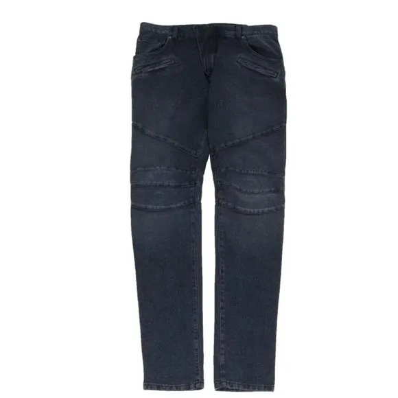 Pierre Balmain Mens Biker Jeans Size 36x36 Blue Indigo Skinny Denim Cotton Pants
