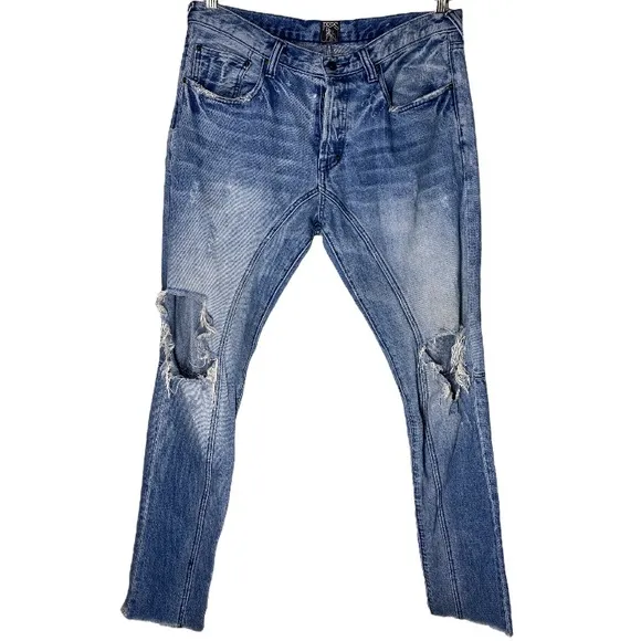 PRPS distressed indigo button fly jeans 36
