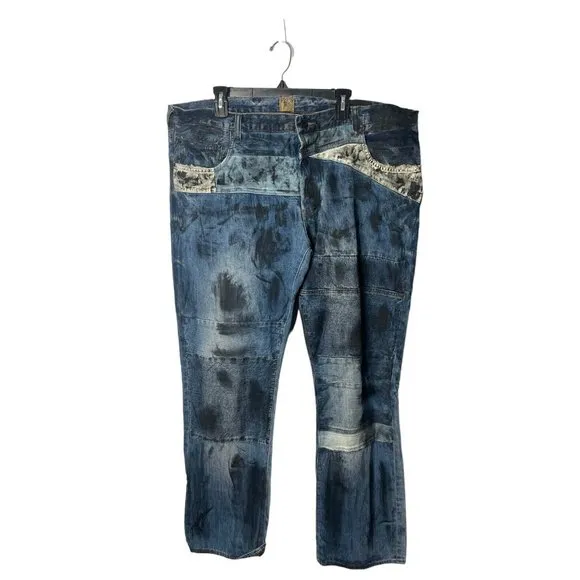 PRPS  Barracuda Button Fly Jeans  Mens Size 44x34  Blue Camo