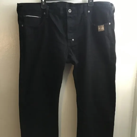 PRPS Goods Denim Jeans Mens Size 40 Black/Raw Button Fly Barracuda Fit