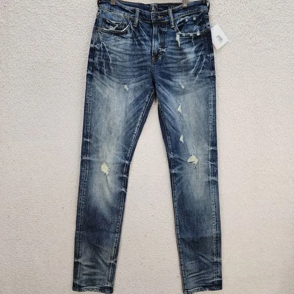 PRPS Aggro Distressed Slim-Fit Jeans Men's 29 Blue Straight Leg 5-Pockets +
          
      NWT