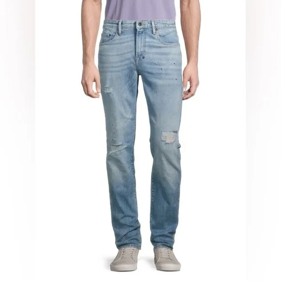 PRPS Bluffton Distressed Light Indigo Blue Stretch Denim Tapered Skinny Jeans 42
          
      NWT