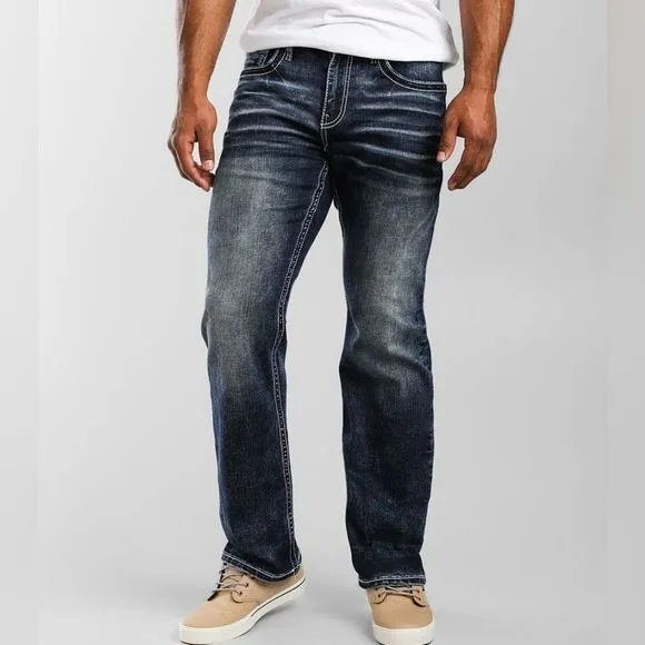 Prps Mens Distressed Straight Leg  Medium Dark Wash Jeans Size 27 NWOT