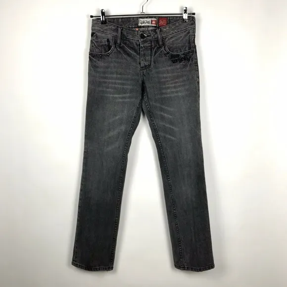 Quiksilver Distressed Studded Black Grunge Jeans