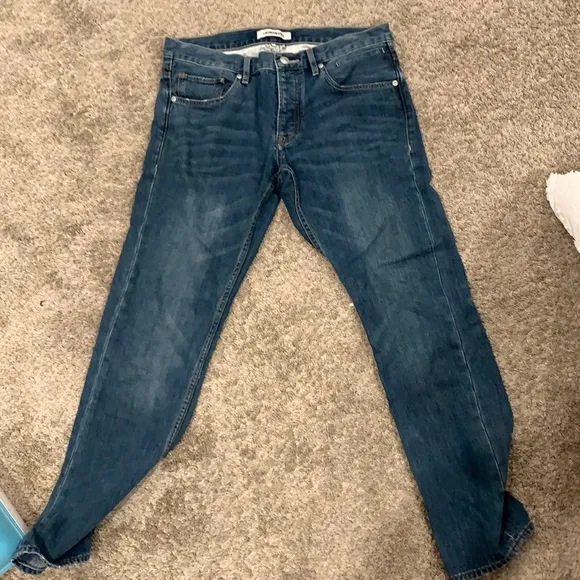 men’s quiksilver straight leg blue jeans size 33
