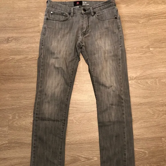 Quiksilver Mens Slim Fit Denim Jeans Light Grey Size 30x32