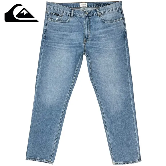 Quicksilver | Men’s 40x32 | Straight Fit Light Blue Denim Zip Fly Jeans