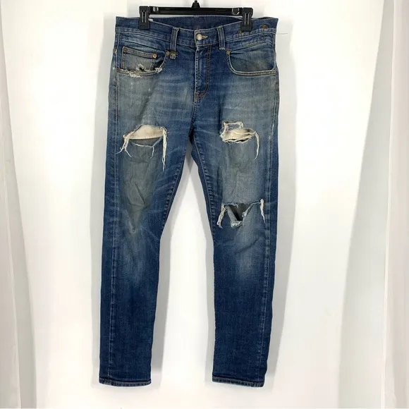 R13 Men's ize 32 BOY Distressed Straight Leg Jeans