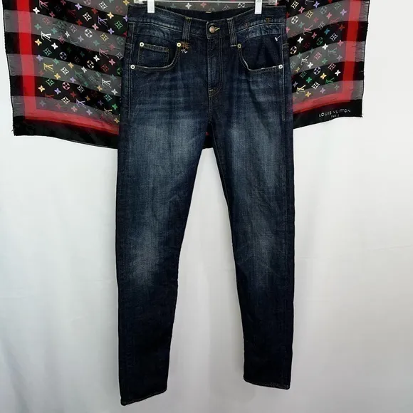 R13 Mens Jeans Luxury Japanese Denim Designer Made in Italy Indigo Blue 30 Waist