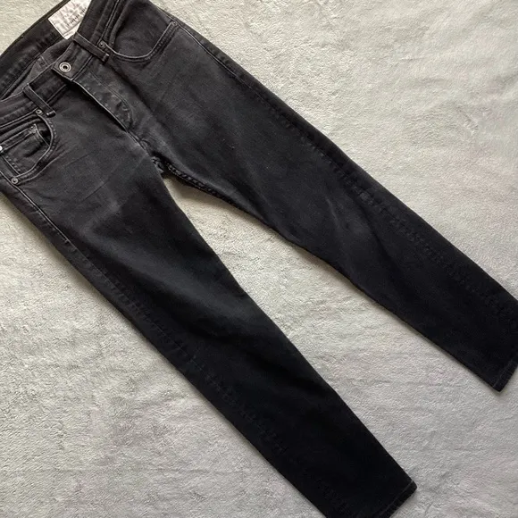 Rag & Bone Standard Issue Fit 1 Skinny Denim Men's Jeans Black Button Fly Sz 30