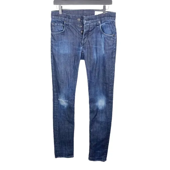 Rag & Bone Men's FIT 2 Slim Fit Dark Indigo Authentic Stretch Jean Tonal Rinse