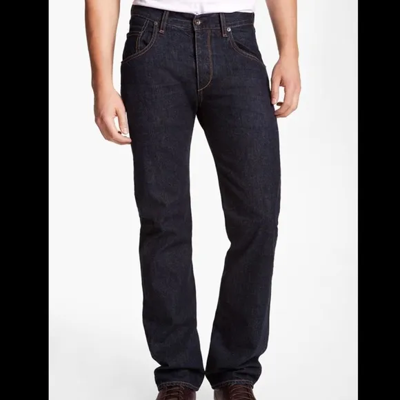 Rag & Bone RB15X Slim Straight Dark Wash Button Fly Jeans size 31