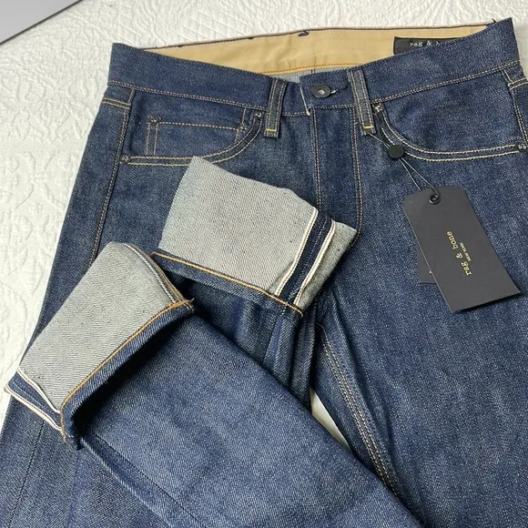 ⭐️NWT Rag & Bone raw fit 2 indigo selvedge button fly mens jeans SZ 26
          
      NWT