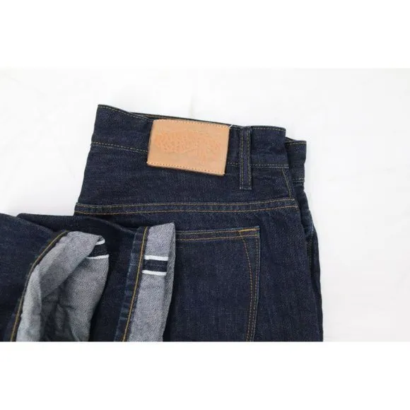 Railcar Fine Goods Jeans Mens 36 Selvedge Denim Button Fly Dark Wash Made In USA