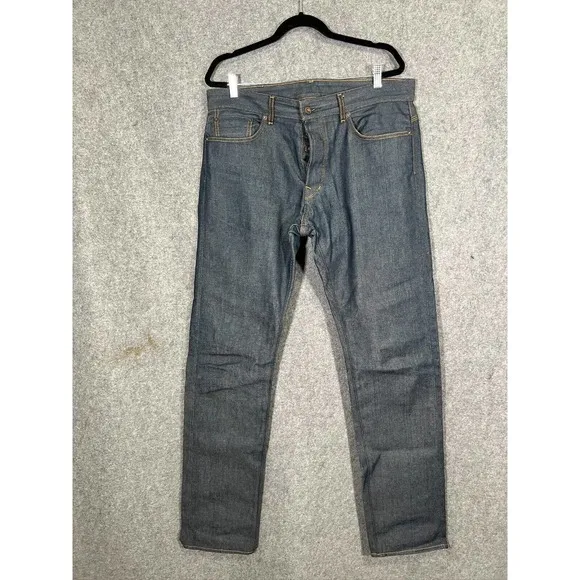 Railcar Fine Goods Jeans Mens 36x36 Blue Selvedge Raw Denim Straight Cotton USA
