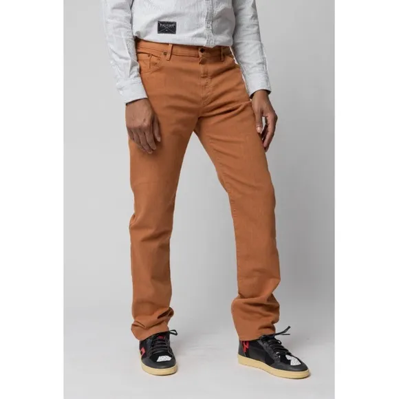 Raleigh Denim Workshop Martin Stretch Jeans Terracotta Brown 31