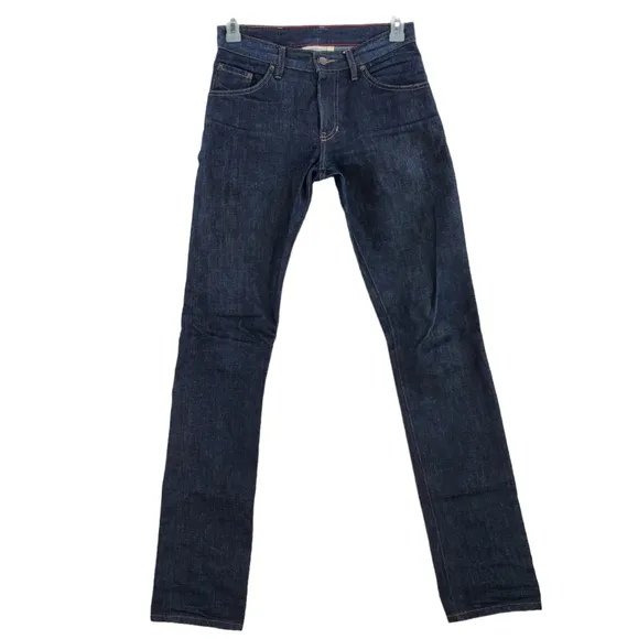 Raleigh Jones Blue Jeans Mid Rise Slim Straight Dk Wash Mens 28 (29x35) USA Made