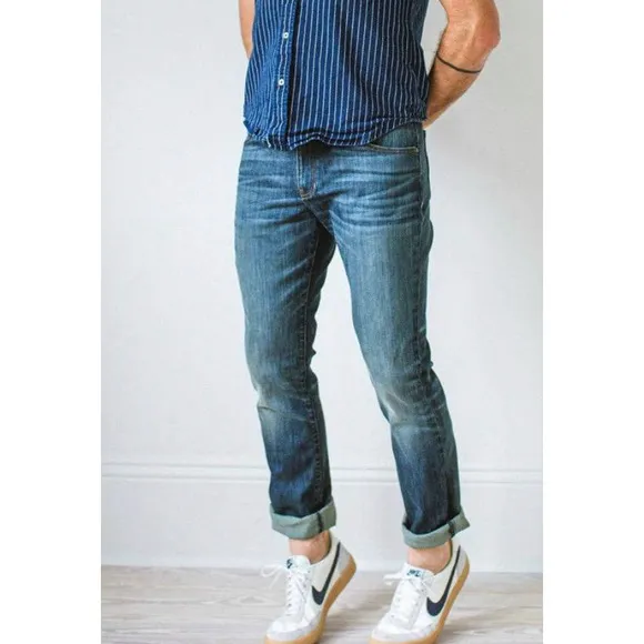 Raleigh Denim Jones Selvege Button Fly Straight Leg Jeans 29x36