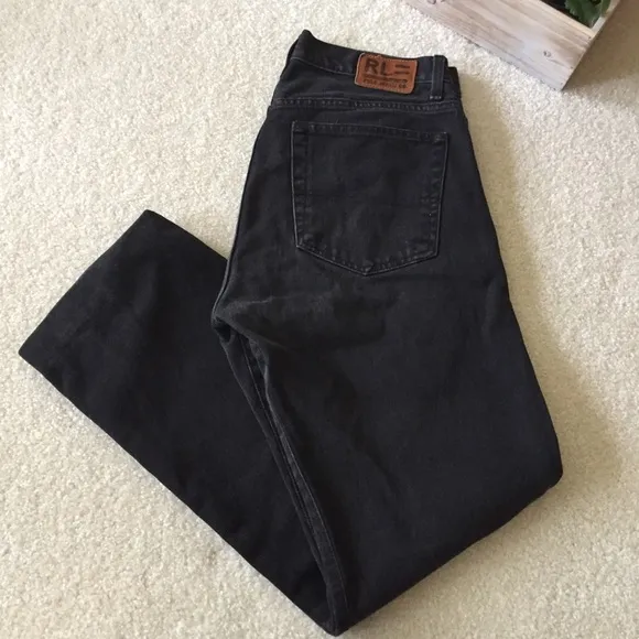 Vintage Ralph Lauren Polo Jeans Co. Classic Relaxed Fit Tapered Leg Black Jeans