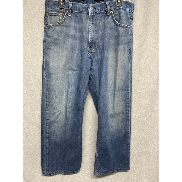 Polo Ralph Lauren Ashmore Original Straight Medium Blue Jeans Mens Size 36x30