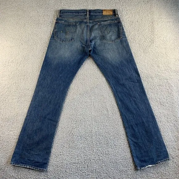 Ralph Lauren Polo Jeans Mens 34 Bootcut Blue Denim Medium Wash Pants (37x36)
