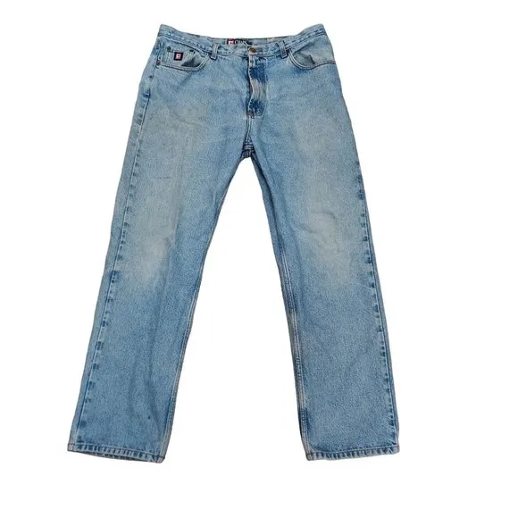 Chaps Ralph Lauren Light Wash Blue Denim Jeans 100% Cotton Mens W36 L32