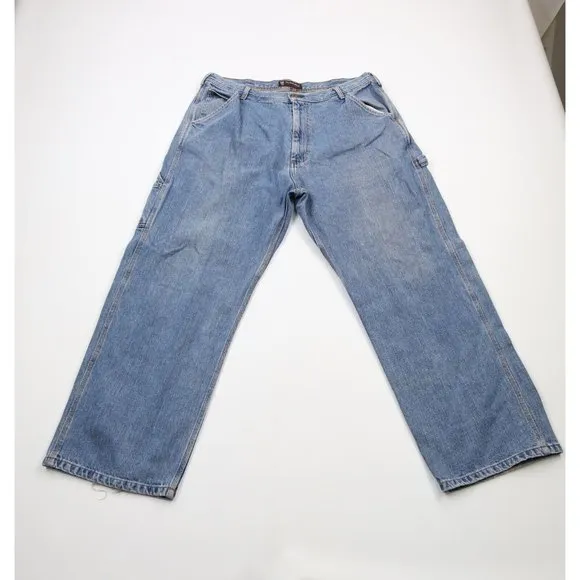 Vintage 90s Ralph Lauren Mens 36x30 Distressed Spell Out Baggy Wide Leg Jeans