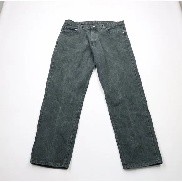 Vintage 90s Ralph Lauren Mens 38x30 Faded Relaxed Fit Denim Jeans Green Cotton