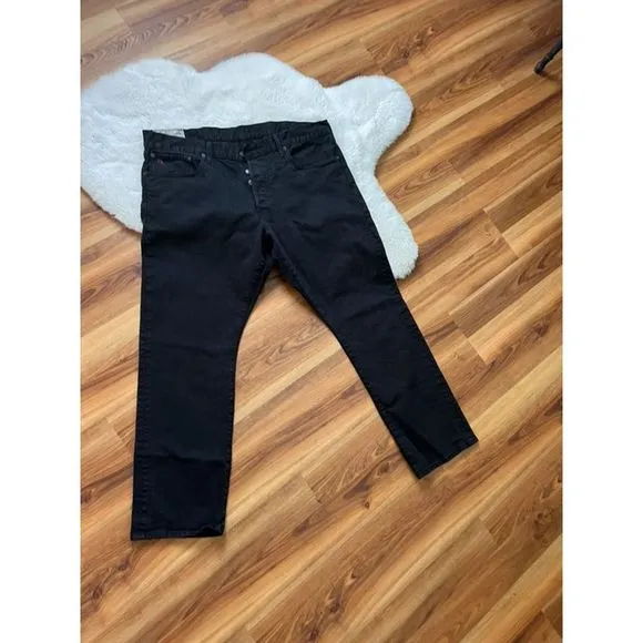 Vintage Ralph Lauren Button Front Black Jeans 40/30