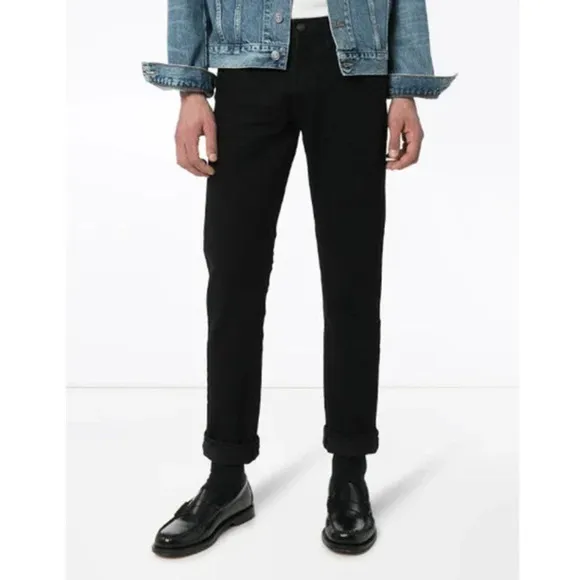 RE/DONE Slim Fit Mens Black Straight Leg Jeans Size 28x30