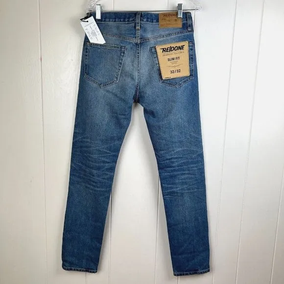 Re/Done Slim Fit Comfort Stretch Size Men's 32X32 Button Fly Blue Jean USA NEW
          
      NWT