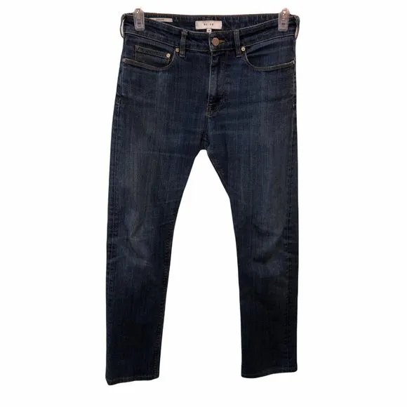 Reiss Mens Size 29 x 28 Dark Wash Blue Drake Straight Leg Pockets Denim Jeans