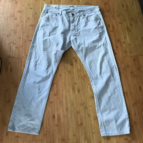 Reiss Jeans Men Size 36 Gray Denim Drake Mid Rise Stretch Straight Casual Travel