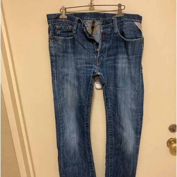 Replay Blue Jeans straight 32/34 button fly❤️👩‍🦱