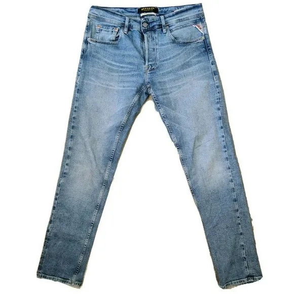 Replay Grover Stretch Selvedge Slim Fit Button Fly Mens Jeans Sz 31x32
