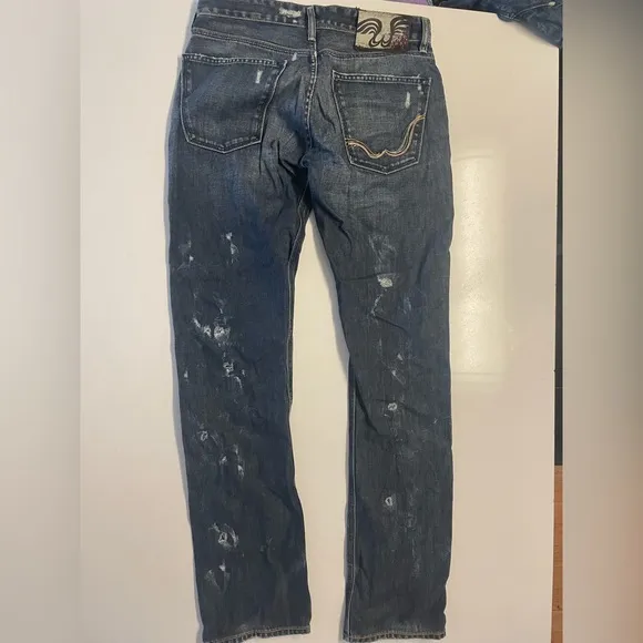 100% Cotton Vintage Replay Distressed Straight Leg Jeans, barely worn