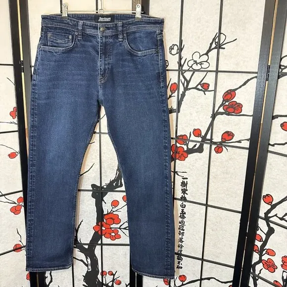 Revtown Decade Denim Men’s Size 34X30 Sharp Jeans Straight Leg Blue Dark Wash